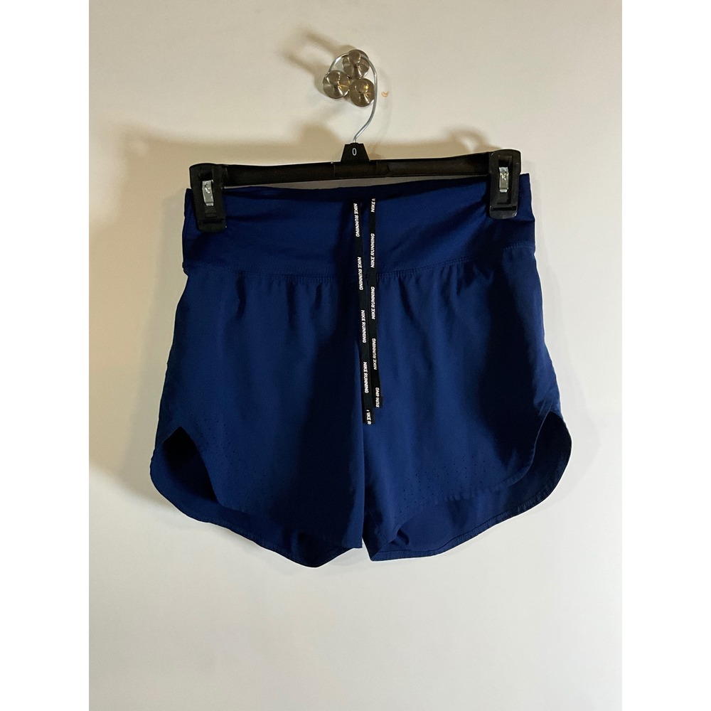 Nike Dri-FIT Running Shorts Navy Blue XS Wide Waistband Drawstring Pocket
